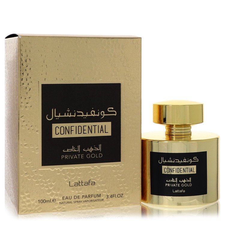 Lattafa Confidential Private Gold by LattafaEau De Parfum Spray (Unisex) 3.4 ozLattafa3.4 oz
