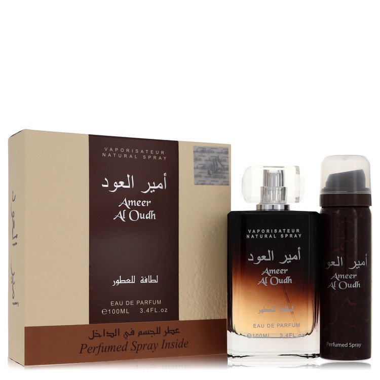 Ameer Al Oudh by LattafaGift Set -- 3.4 oz Eau De Parfum Spray + 1.7 oz Perfumed SprayLattafa--