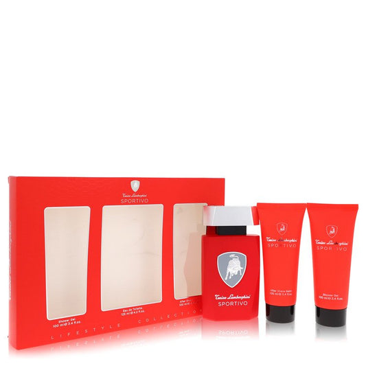 Lamborghini Sportivo by Tonino LamborghiniGift Set -- 4.2 oz Eau De Toilette Spray + 3.4 oz Shower Gel + 3.4 oz After Shave BalmTonino Lamborghini--