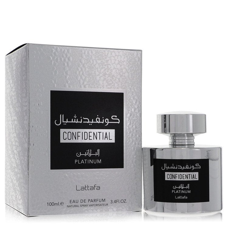 Lattafa Confidential Platinum by LattafaEau De Parfum Spray (Unisex) 3.4 ozLattafa3.4 oz