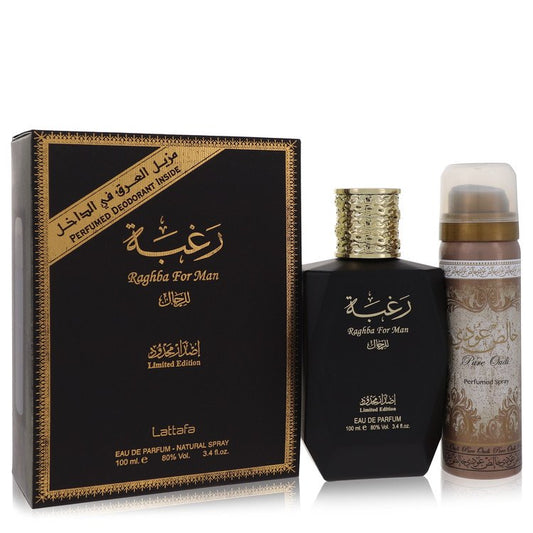 Lattafa Raghba Man by LattafaEau De Parfum Spray plus 1.7 oz Deodorant Spray 3.4 ozLattafa3.4 oz