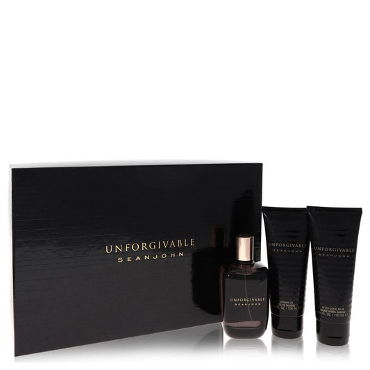 Unforgivable by Sean JohnGift Set -- 4.2 oz Eau De Toilette Spray + 3.4 oz Shower Gel + 3.4 oz After Shave BalmSean John--