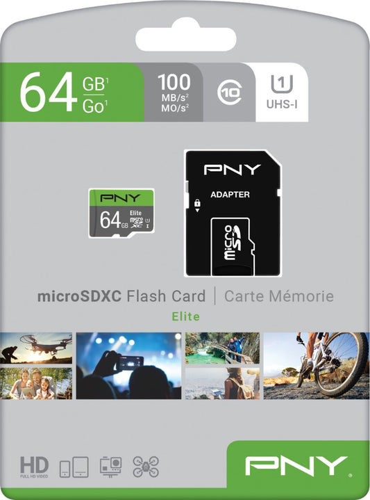 Pny - 64Gb Microsdxc Uhs-I Cartão De Memória-P-Sdux64Gbu185Gw-Ge